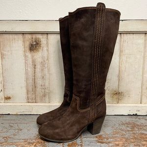 Alberto Fermani Tall Suede Leather Heeled Western Style Boots